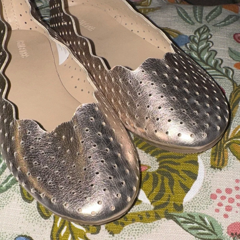 Gymboree Girls Flat Dress‎ shoes Metallic Rose Gold